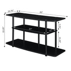Convenience Concepts Designs2Go 3-Tier Wide TV Stand, 42", Black/Black