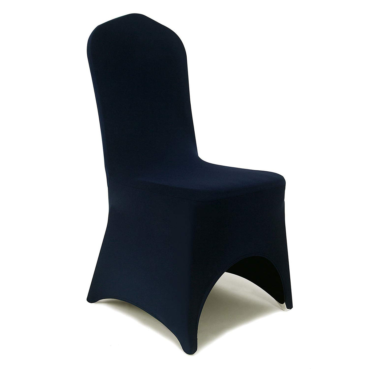 Peomeise Stretch Spandex Chair Cover For Wedding Party Dining Banquet Event With Open Back (Navy,6Pcs)