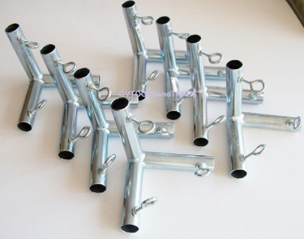 8 Pc 3 Way Corner Up Angle 1 3/8' Low Peak Canopy Fitting (Fv3J) - Fits Emt Pipe Or Chain Link Fencing Top Rail That Has An Out