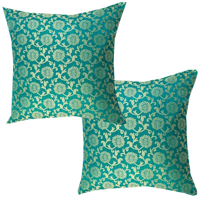 Pink Parrot Jacquard Cushion Cover 18X18 Inch Set Of 2 Pcs