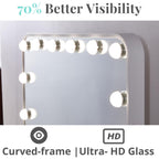 Luxfurni Large Hollywood Vanity Mirror With Lights, 25' Lx21 W Lighted Makeup Mirror With 18 Dimmable Bulbs, Smart Touch Contro