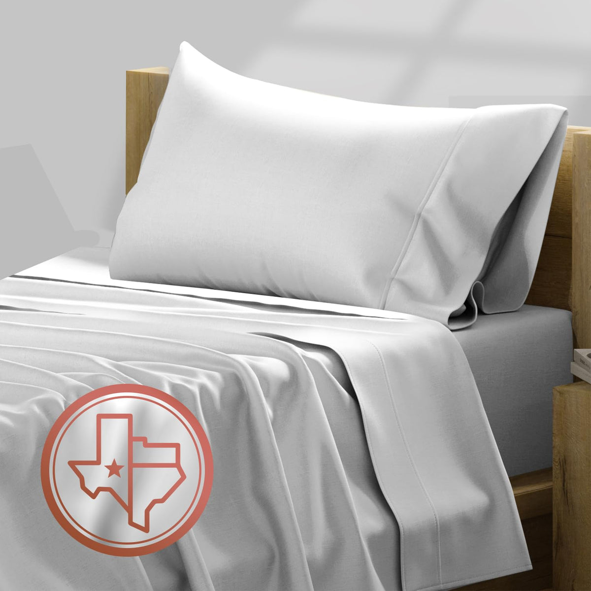 Texas Linen Co. 100% Egyptian Cotton White Sheets - 600 Thread Count 3 Pc Twin Xl Sheet Set, Soft, Cooling, High Thread Count Sa