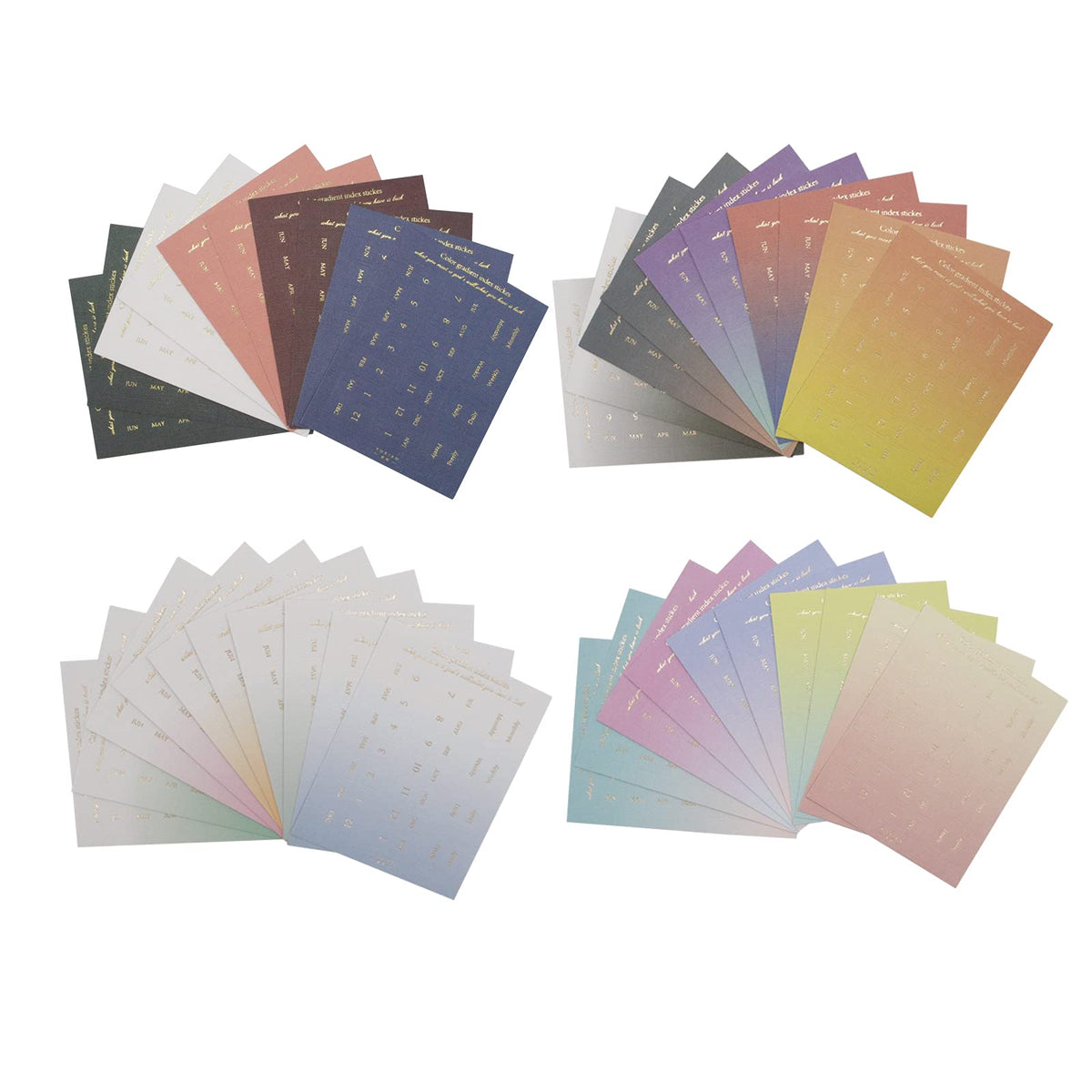 Dreamty 10 Sheets Self Adhesive Tabs Gradient Color Stickers Monthly Calendar Index Tabs For Planners, Journal, Notebook, Agenda