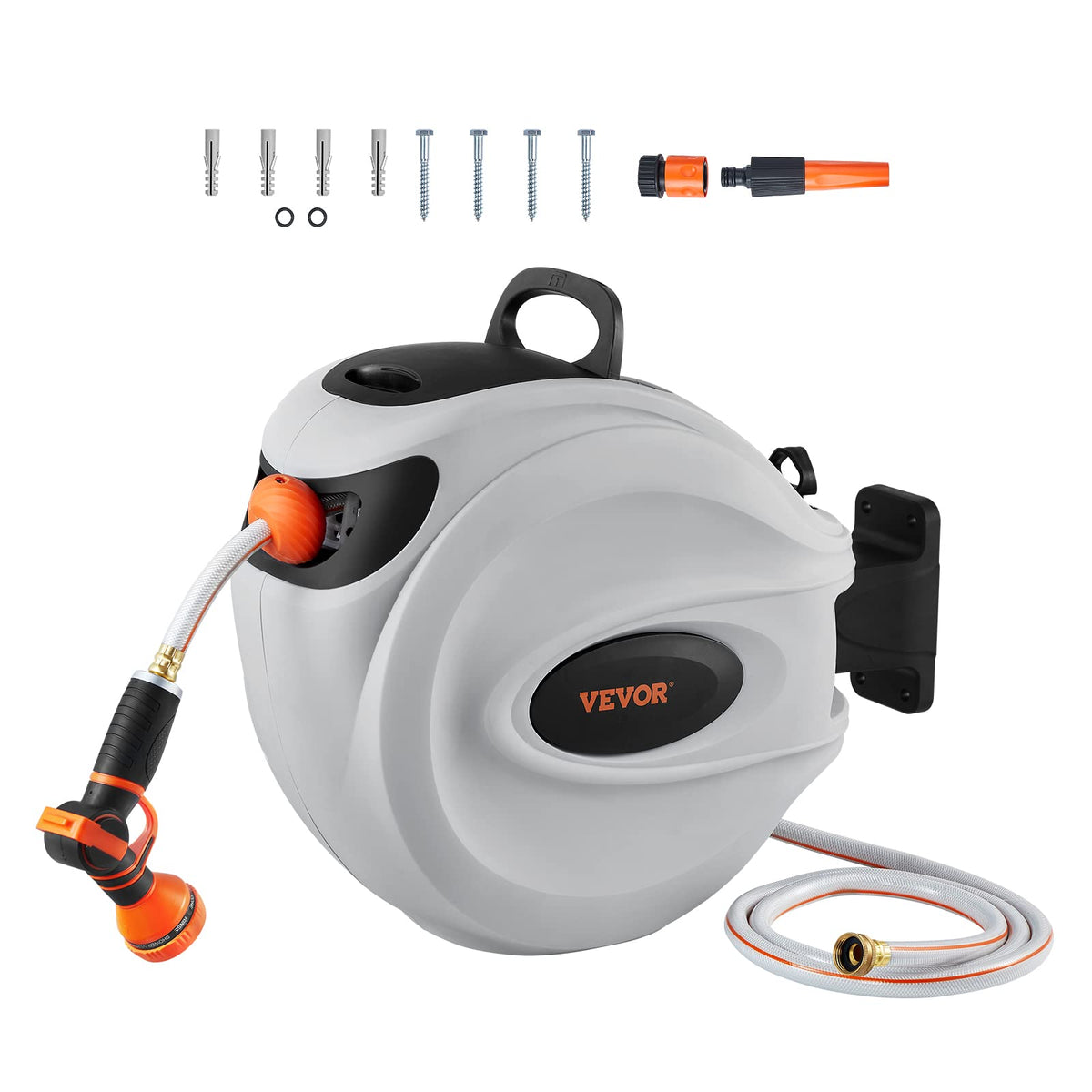 Vevor Retractable Hose Reel, 65 Ft X 5/8 Inch, 180