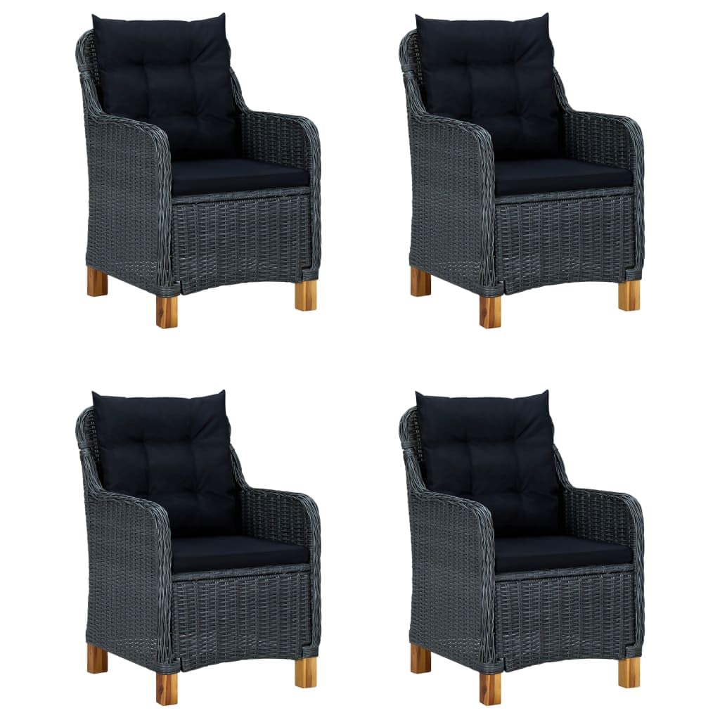 vidaXL Patio Dining Set 5 Piece Garden Outdoor Balcony Backyard Terrace Lounge Dinner Dinette Seating Table Chair Home Furniture Set Dark Gray