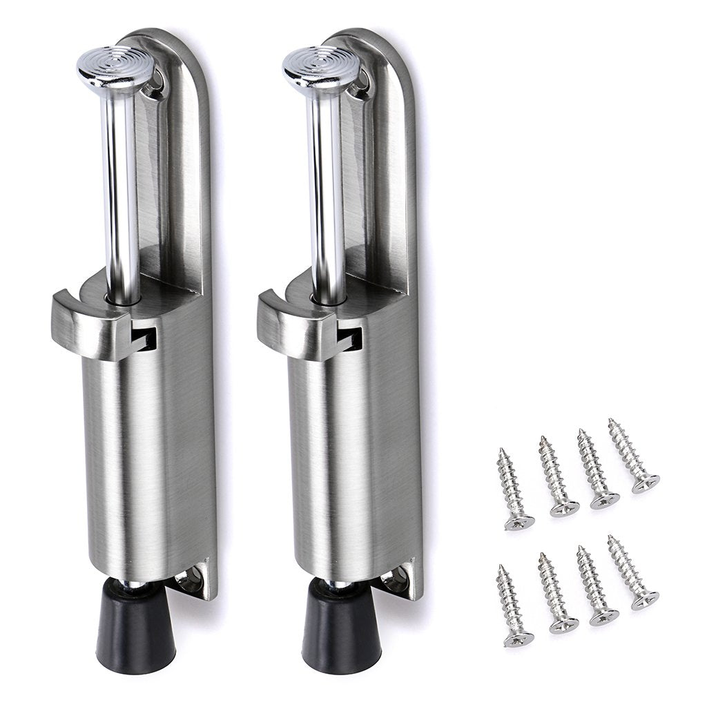 Sumnacon Kickdown Door Stops, Stainless Steel Easy Step Door Stopper, Spring Loaded Telescopic Step On/Off Door Stopper, Adjusta
