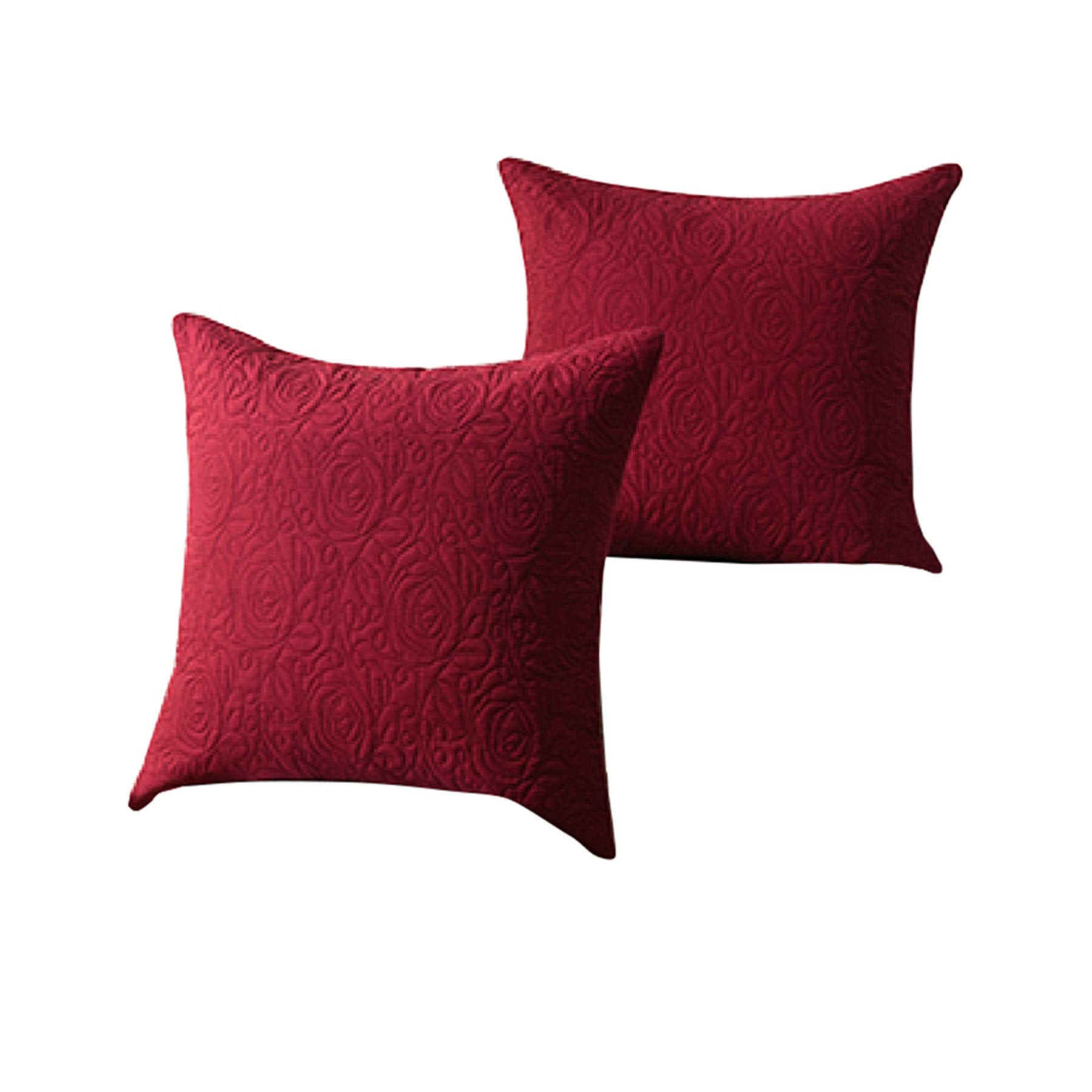 Marcielo 2 Pack Throw Pillow Covers Euro Sham Covers (26'X26', Red)