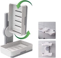 T TOPLINE WallMounted DoubleLayer Soap Dish with Drain Tray & Adhesive Sponge Holder, NoDrill Soap Holder for Shower, Bathroo