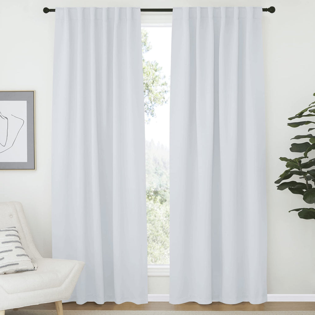 Nicetown Living Room Darkening Curtain Drapes - (Cloud Grey) W52 X L84, Set Of 2, Room Darkening Window Treatment Drapery Panels