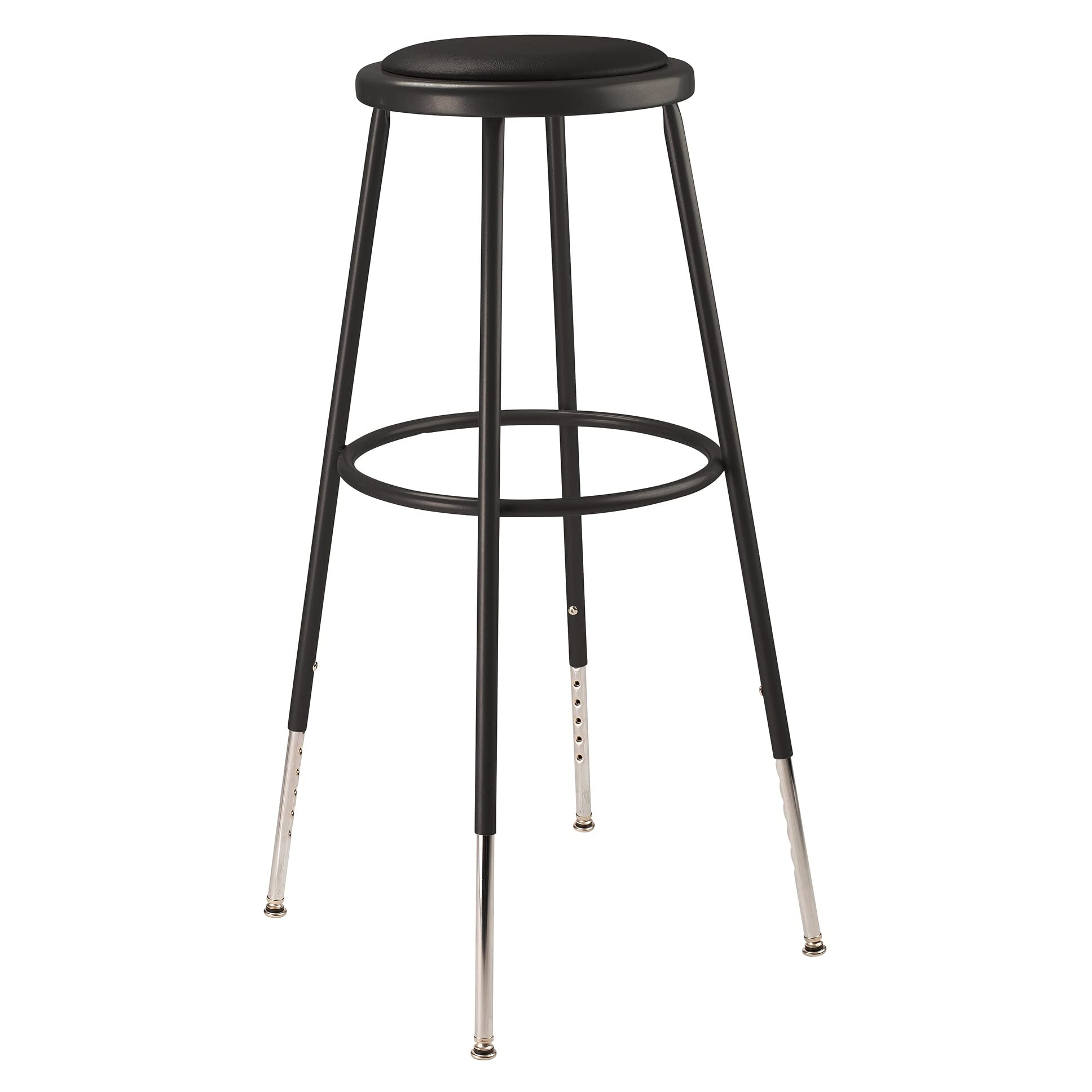 National Public Seating, 30.5 -38.5in.H Adjust Vinyl Steel Stool, Primary Color Black, Included (qty.) 1, Seating Type Office Stool, Model# 6430H-10