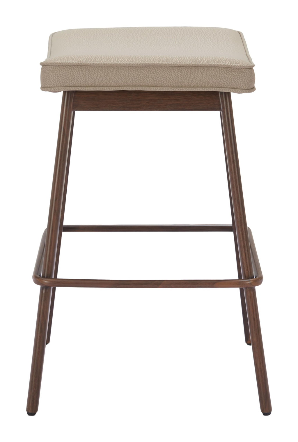 Zuo Divat Counter Stool Beige & Walnut
