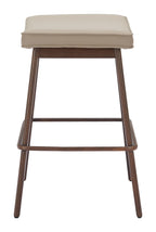 Zuo Divat Counter Stool Beige & Walnut