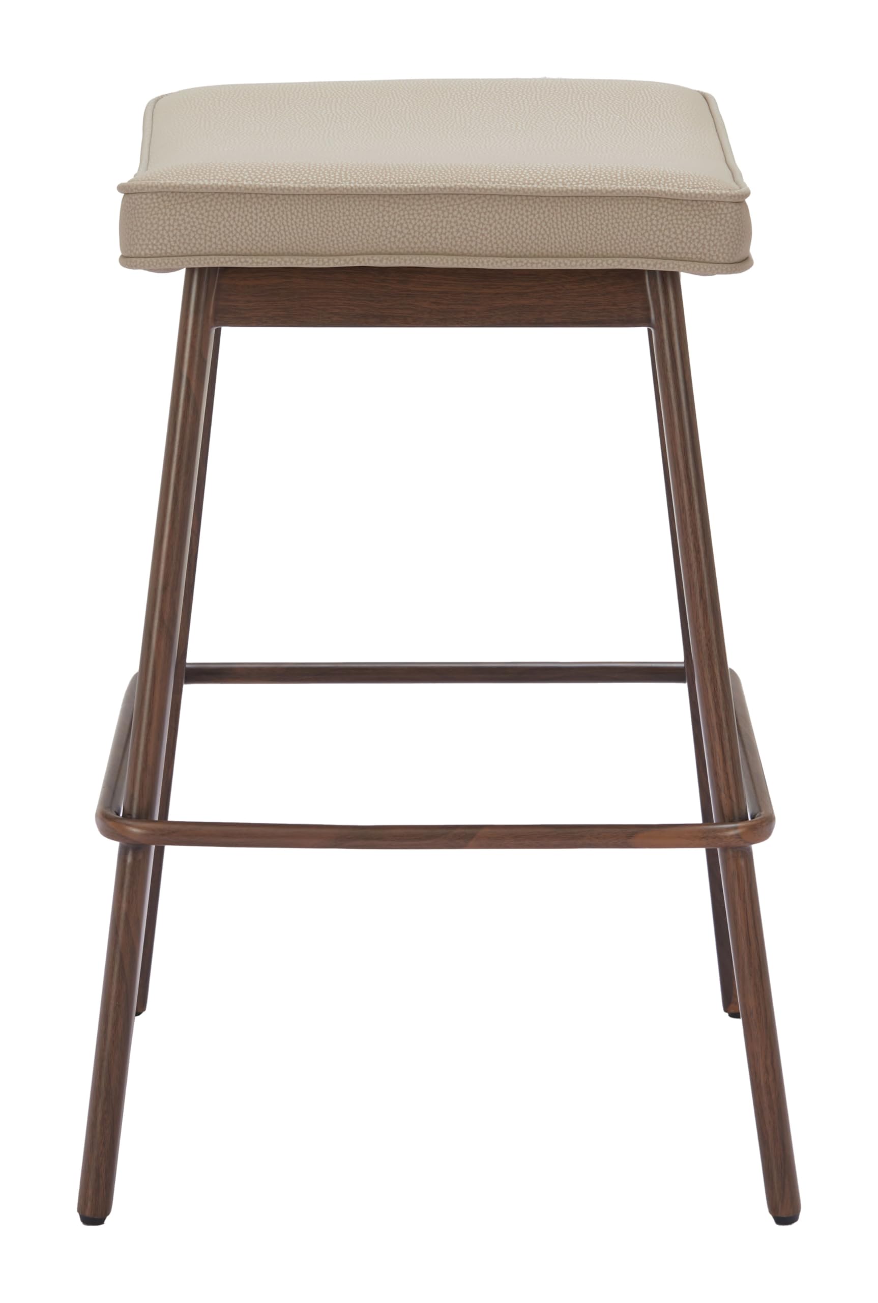 Zuo Divat Counter Stool Beige & Walnut