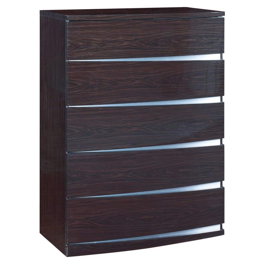 Global Furniture Aria/Aurora Collection Mdf/Wood Veneer Bedroom Set With Chest, Wenge