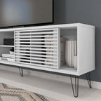 Woodpeckers Furniture And Mattress Frizz Mid-Century Modern TV Stand for 70 Inch TV (White)