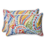 Pillow Perfect Paisley Indoor/Outdoor Accent Throw Pillow, Plush Fill, Weather, And Fade Resistant, Lumbar - 11.5' X 18.5' , B