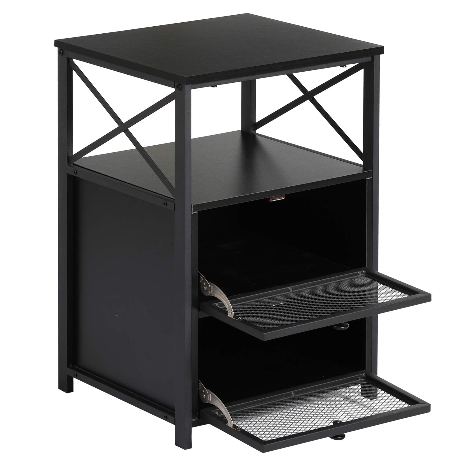 Vecelo Nightstand Set Of 2 With Drawer, Modern Night Stand For Bedroom, End Side Table For Living Room,Bedroom,Office, Easy Assembly