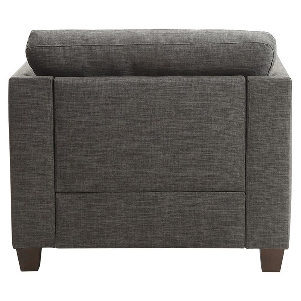 Acme Laurissa Track Arm Chair with Nailhead Trim in Light Charcoal Linen