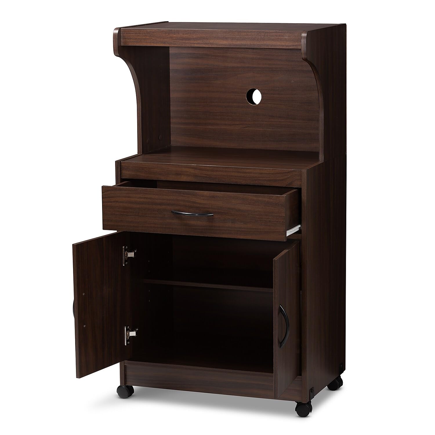 Baxton Studio Tannis 24.02-inch W Kitchen Storage Cabinet, Walnut Brown (147-8315-HiT)