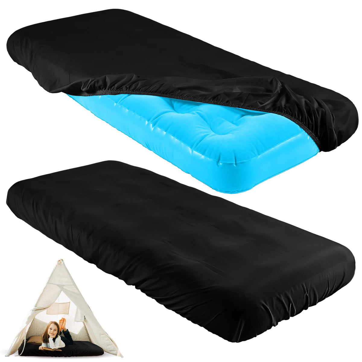 Breling Kids Air Mattress Fitted Sheets Compatible With Intex Cozy Kidz (Sheet Only) Toddler Inflatable Mattress Sheets For Kids