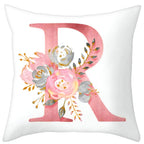 Eanpet Throw Pillow Covers Alphabet Decorative Pillow Cases Abc Letter Flowers Cushion Covers 18 X 18 Inch Square Pillow Protect