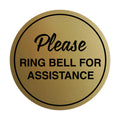Signs Bylita Circle Please Ring Bell For Assistance Wall Or Door Sign | Easy Installation | Front Desk Reception Sign (Brushed G
