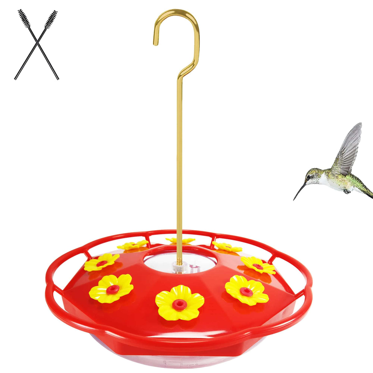 Allslotx Hummingbird Feeders For Outdoors Hanging, Hummzinger Hummingbird Feeder, Bee-Proof, Leak-Proof, No Drip, Easy To Clean,