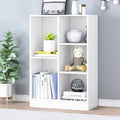 IOTXY Open Shelf Low Bookcase - Wooden 3-Tier Floor Standing Display Cabinet Organizer with Base, 5 Cubes Short Horizontal Books