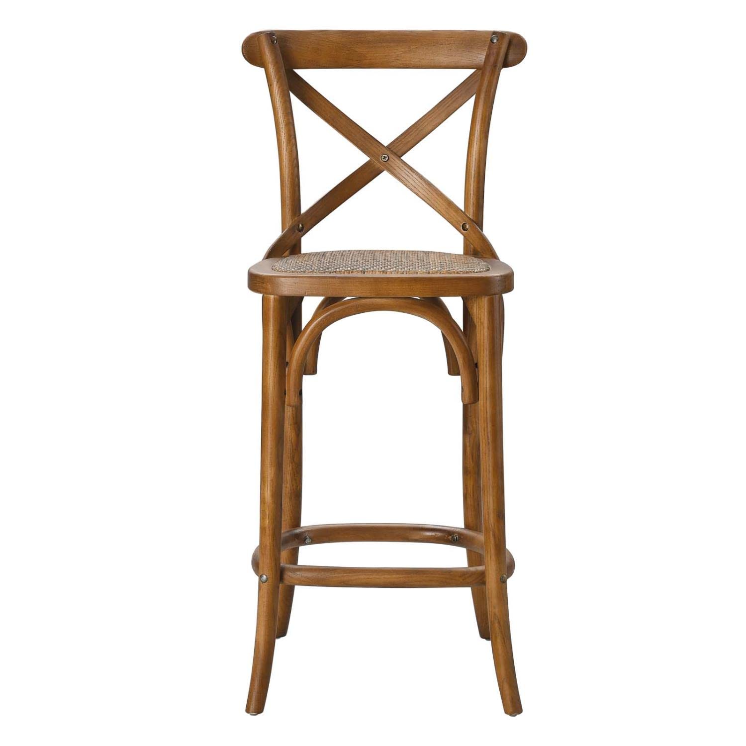 Modway Gear X-Back Wood Counter Stool In Walnut