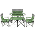 Northroad Folding Camping Chair Set of 4, Portable Collapsible Conversation Set w/1 Sofa, 2 Single Chairs, 1 Table for Family Pa
