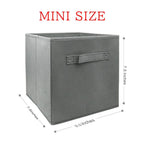 Ebigic Mini Size 1-Pack Cube Storage Bins 9.0''X7.5''X7.5'' Fabirc Foldable Closet Toy Organizer Collapsible Cloth Gray
