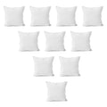 Cotton Canvas Throw Pillow Covers by Encasa Pack of 10 White 18'x18' No Insert with Hidden Zipper | Decorative Cushion Covers 