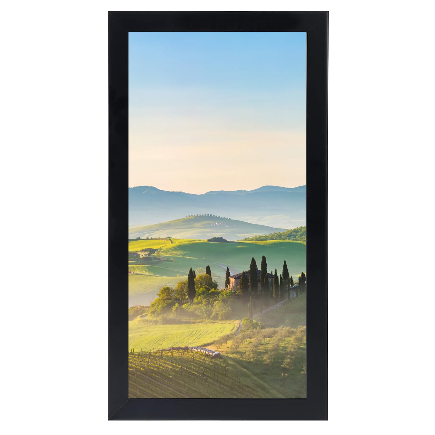 HUKONHEP 5x9 Black Picture Frames, Photos Frame with Plexiglass, Wall Gallery Photo Frames, Horizontal and Vertical for Wall Mou