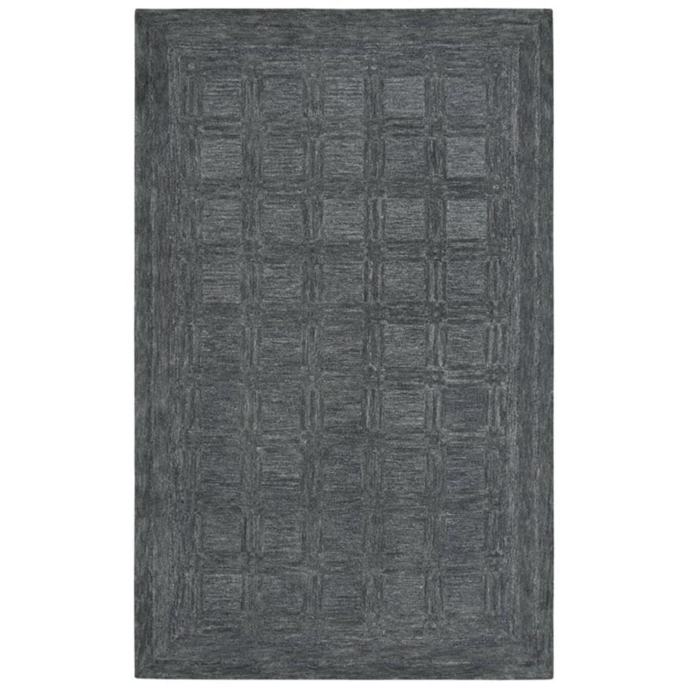 Rizzy Home Alora Decor Emerson 5' X 8' Squares Dk. Grey/Gray/Rust/Blue Hand-Tufted Area Rug