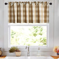 VOGOL Buffalo Check Plaid Cotton Window Valances Beige and White Farmhouse Design Window Treatment Decor Curtains Rod Pocket Val