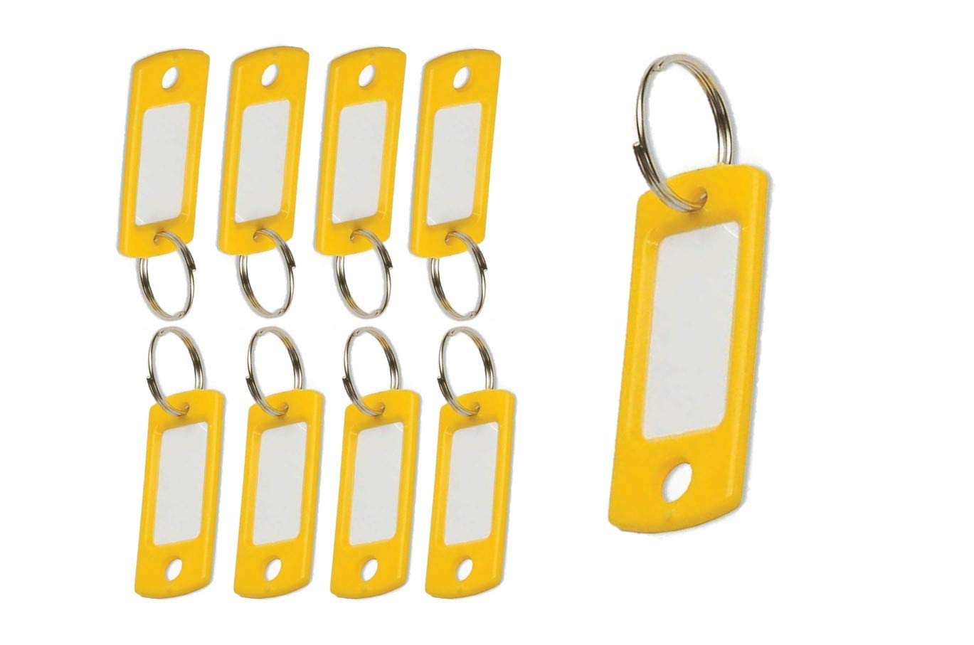 Lucky Line Flexible Colored Plastic Key Tag With 3/4' Split Ring In Yellow, 50 Tags (16980)