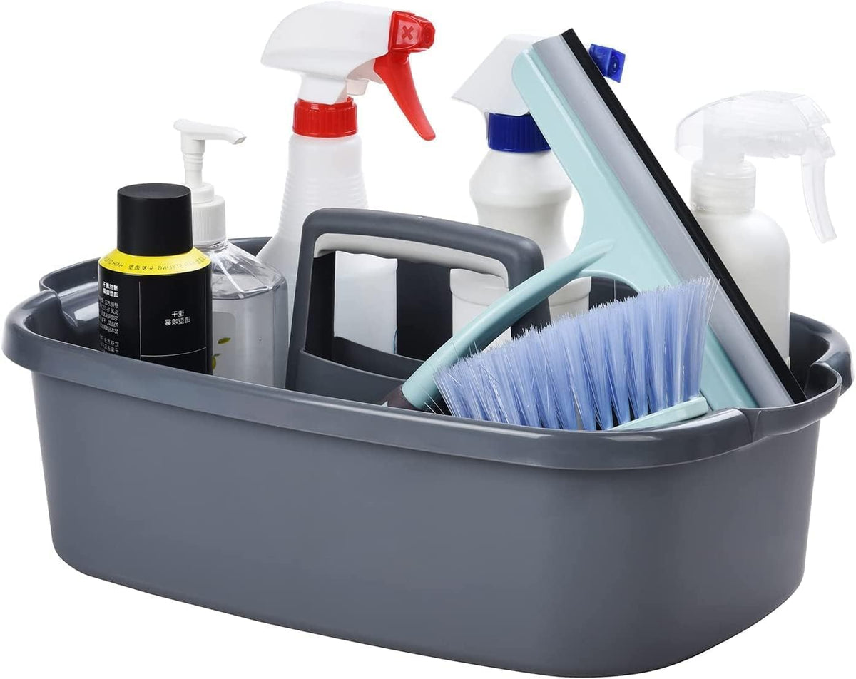 MAHVIW Large Cleaning Supplies Caddy Portable Shower Basket Supply Organizer with Handle Plastic Bucket Tool Storage for Bathroo