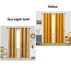 Gold Blackout Curtains For Living Room,2 Panels Set Christmas Decor Room Darkening Thermal Insulated Sun Blocking Grommet Window