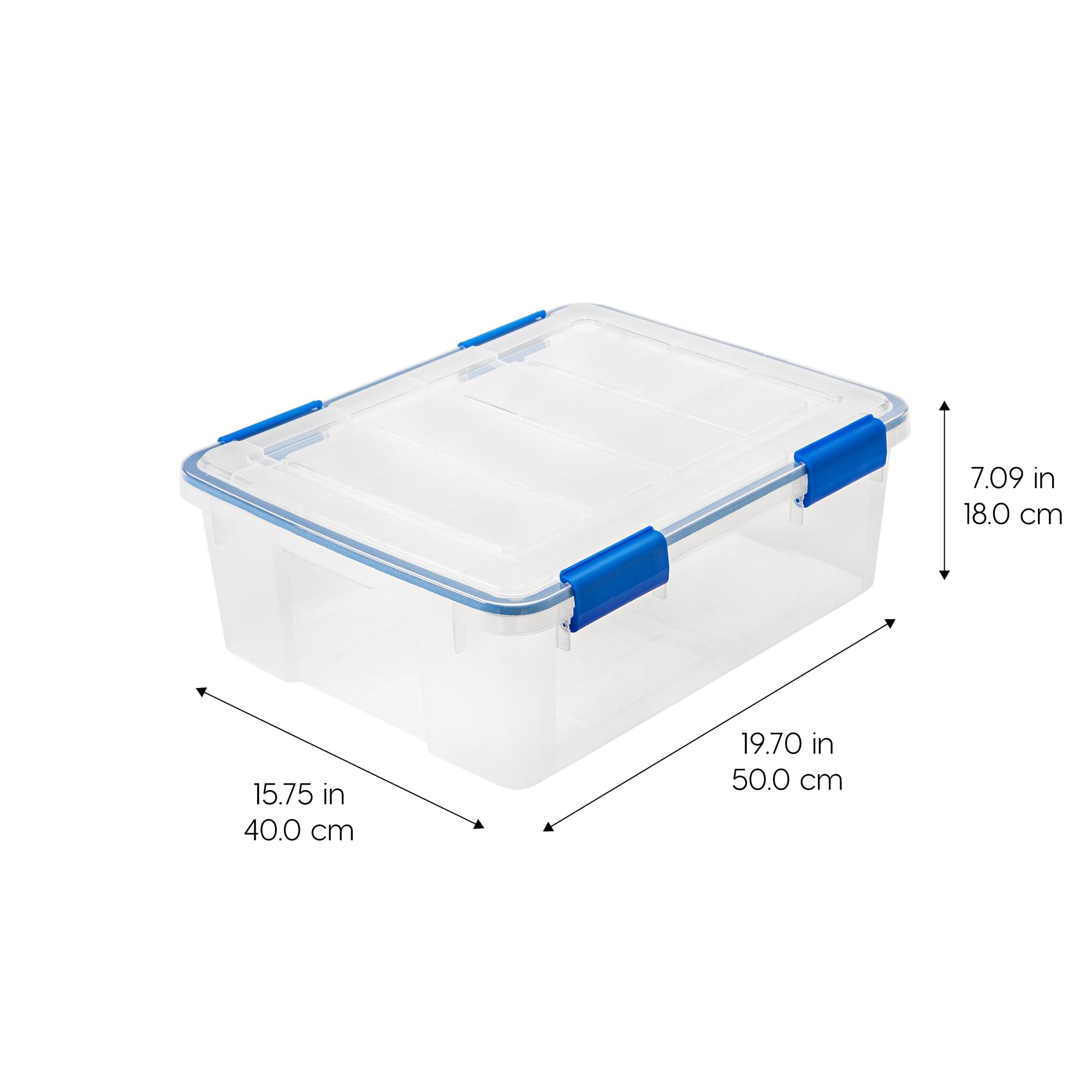 Iris Usa Weatherpro 27 Qt Storage Bins With Lids, 3 Pack, Bpa-Free Plastic Gasket Box With Tight Latch And Seal, Stackable Nesta