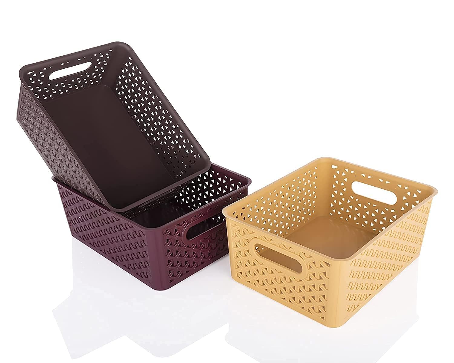Ucravo 3Pcs Kitchen Vegetables Storage Baskets Stackable Pantry Organization And Storage, Large Capacity Kitchen Produce Basket 