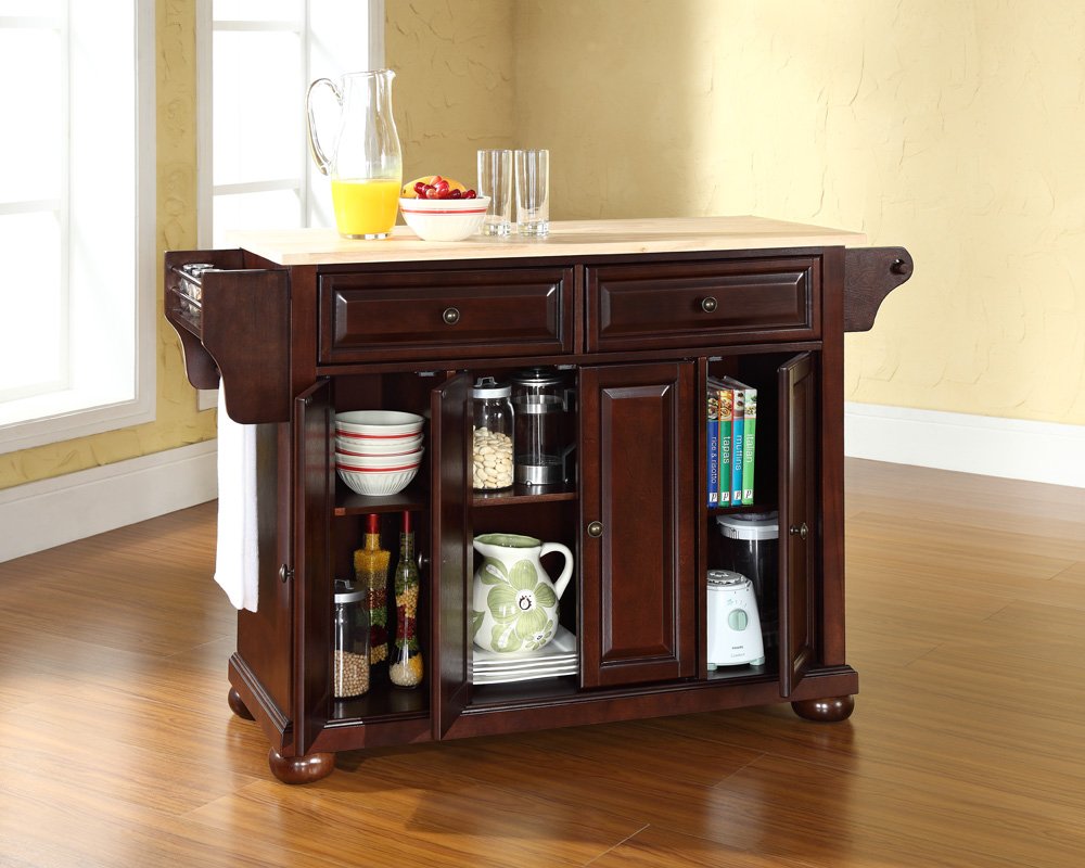 Crosley Furniture Alexandria Wood Top Rolling Kitchen Island - Thumbnail 5