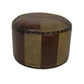 International Caravan Furniture Piece Mini Round Faux Leather Stool