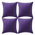 Fancy Homi 4 Packs Purple Decorative Throw Pillow Covers 18X18 Inch/45X45 Cm, Super Soft Faux Suede Decor Square Pillow Case, So