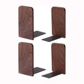 Muso Wood Book Ends For Shelves, Non-Slip Bookends, Heavy Duty Wooden Bookend Support For Books And Movies (Walnut 2 Pairs)