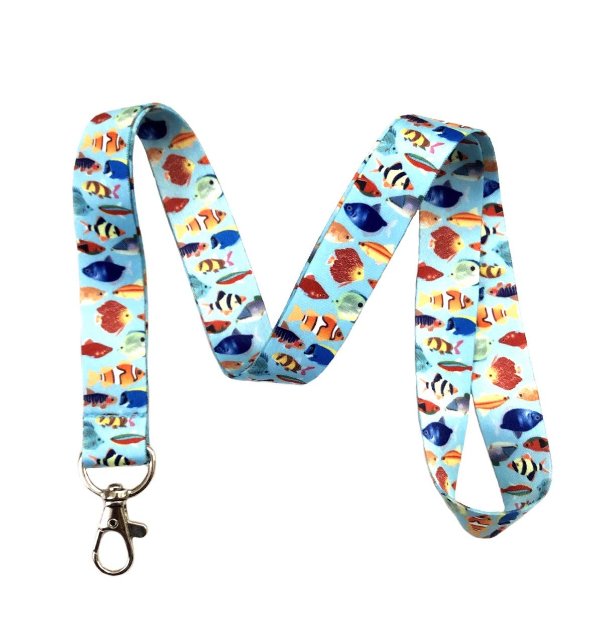 Tropical Fish Lanyard Key Chain Id Badge Holder