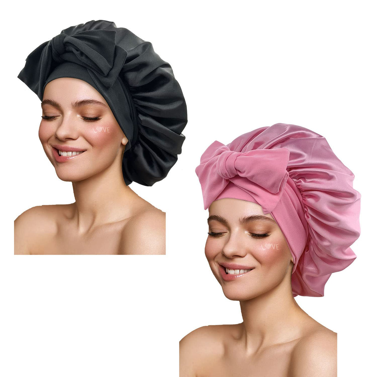 Satin Bonnet Silk Bonnet Hair Bonnet for Sleeping Large Bonnets with Tie Band Hair Wrap with Adjustable Straps Hair Cap Night Sl