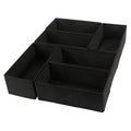 Coorganisers 6 Pack Dresser Organizers - Drawer Organizers for Clothing & Baby, Woven-Fabric Storage Drawers (Black