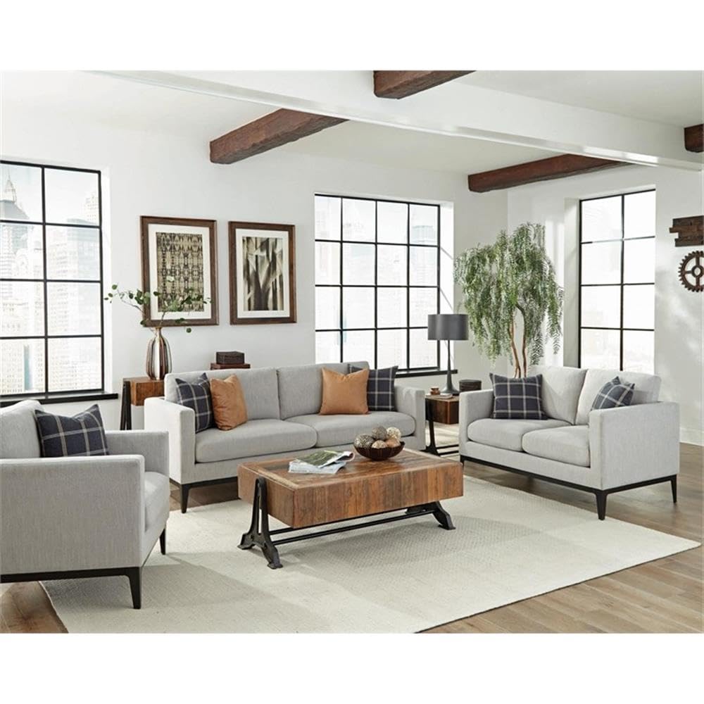 Coaster Home Furnishings Apperson 2-Piece Living Room Set Light Grey