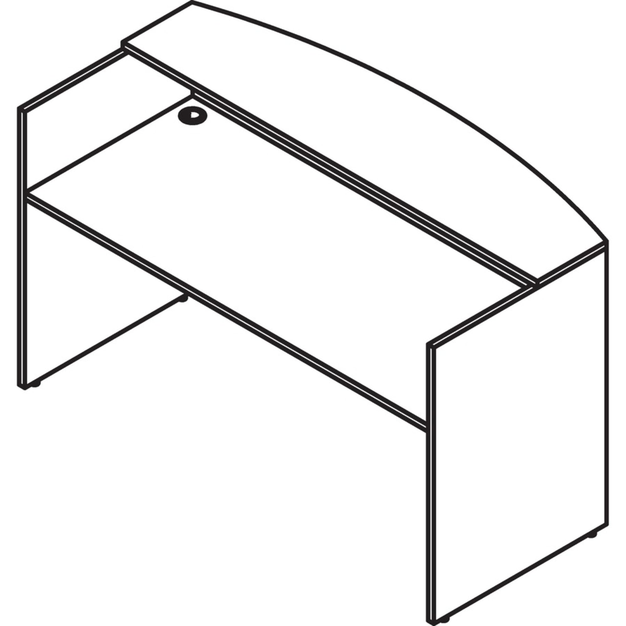 Lorell 59582 Essentials Reception Desk, Mahogany Laminate