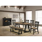 Intercon Harper Dining Chair with Lattice Back and 4 Legs, Brushed Brown & Pecan, Set of 2 Furniture